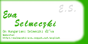 eva selmeczki business card